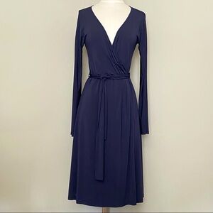 Max Mara Gray Faux Wrap Long Sleeved Dress, IT 42